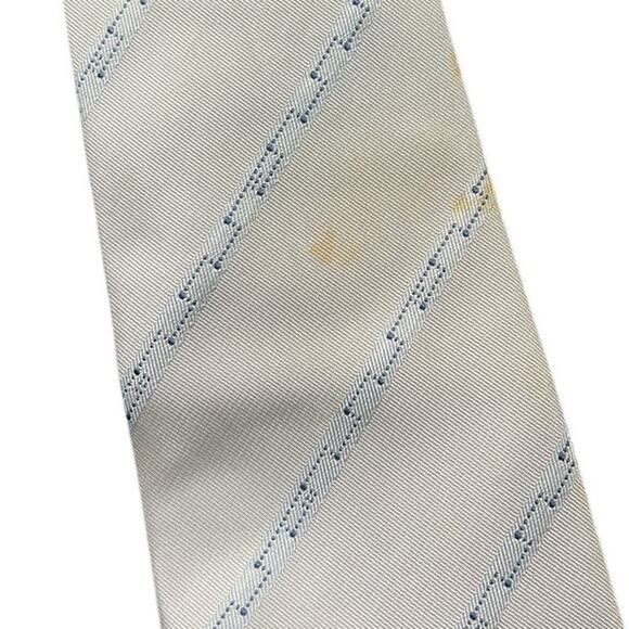 Gucci Made In Italy 100% Silk Pattern Tie Gray Blue - Picture 5 of 8